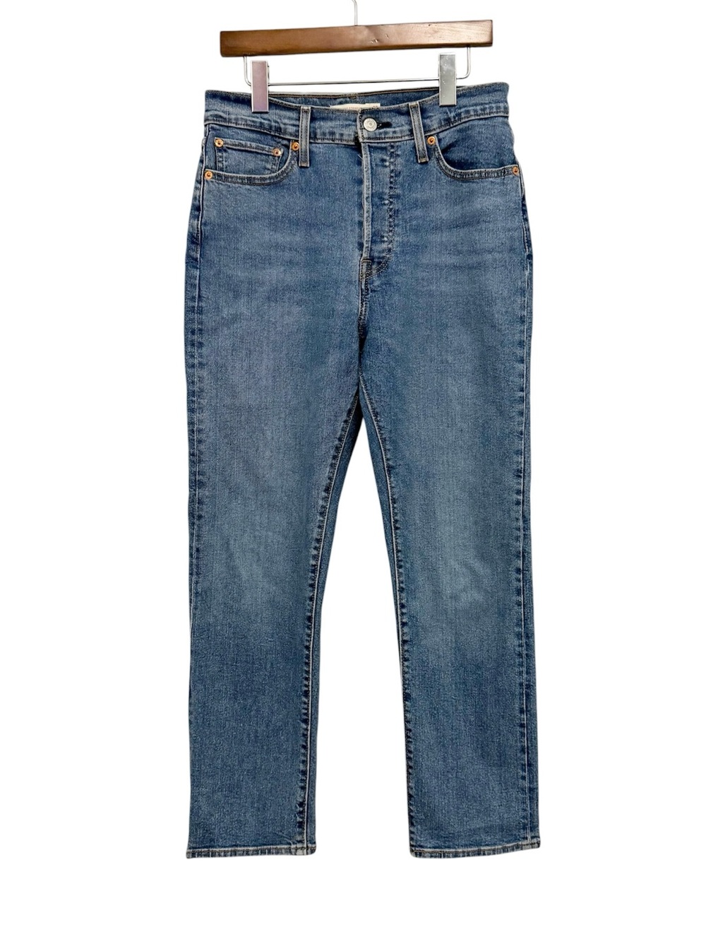 Levi's Wedgie Straight Leg Jeans Medium Wash High Rise Size 30 x 28